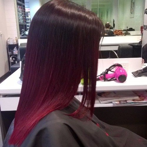 Červené ombre hair color