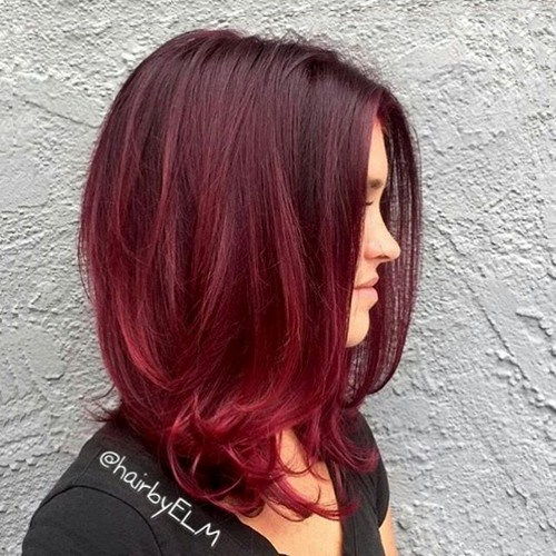 червен ombre hair color