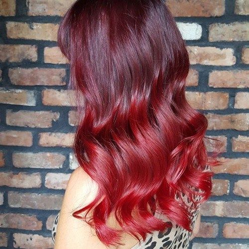 Červené ombre hair color