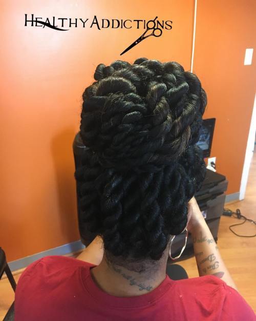 Drdol Updo For Small Senegalese Twists