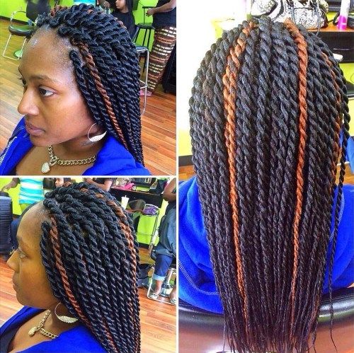 дебел Senegalese Twists With Thin Ends