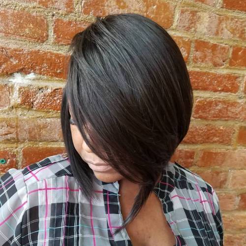 страна Parted Sew-In Bob