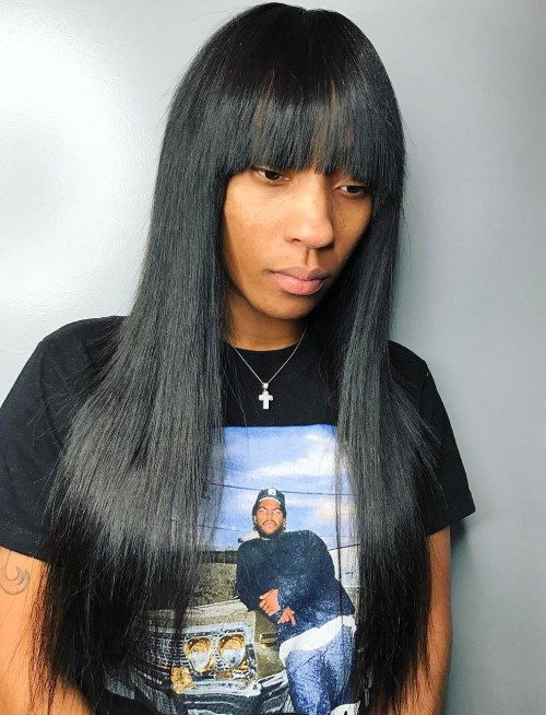 Dlouho Straight Black Sew-In