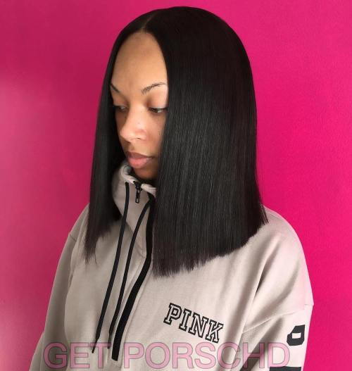 Afroamerikanisches Centre-Parted Sew-In Bob