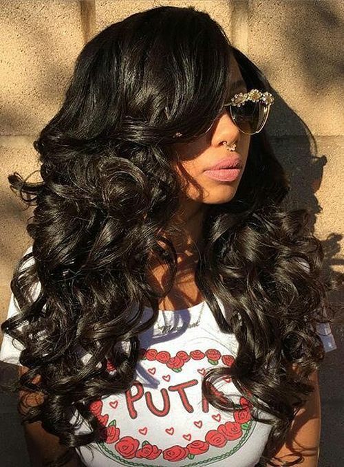 dlouho curly sew-in hairstyle
