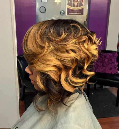 dlouho curly two-tone bob sew in