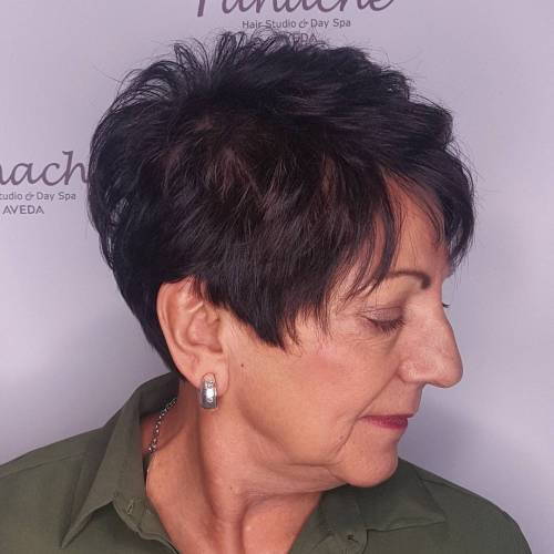 Bruneta Pixie Hairstyle Over 70