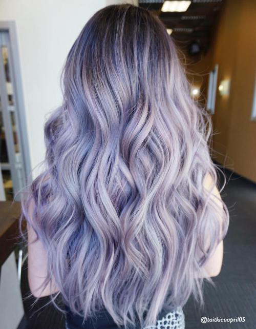 Dlouho Pastel Purple Hair With Dark Roots