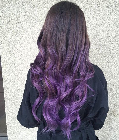 temný brown to purple ombre