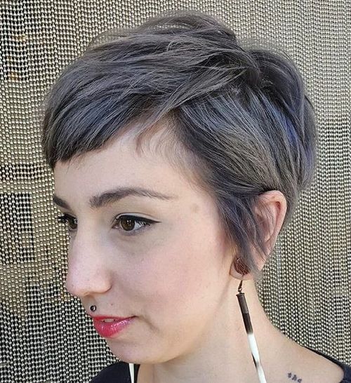 velmi short textured gray hairstyle