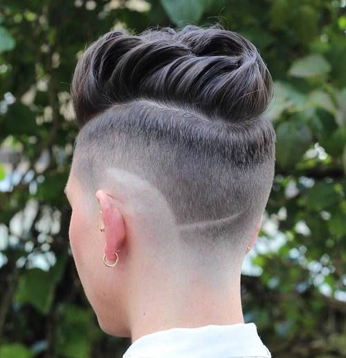Дами's long top short sides hairstyle