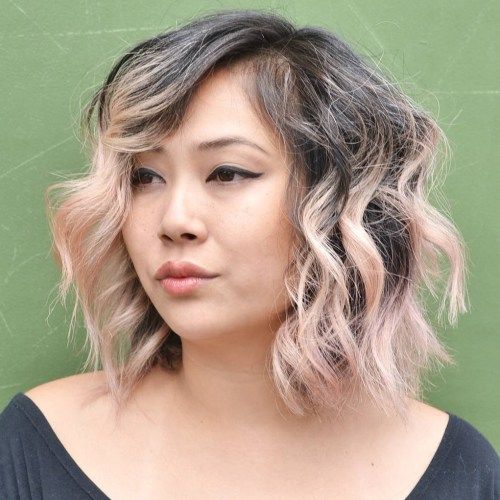 Roztržené Wavy Side-Parted Lob For Coarse Hair